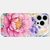 Coques Case-Mate iPhone Aquarelle rose et violet (Verso (horizontal))