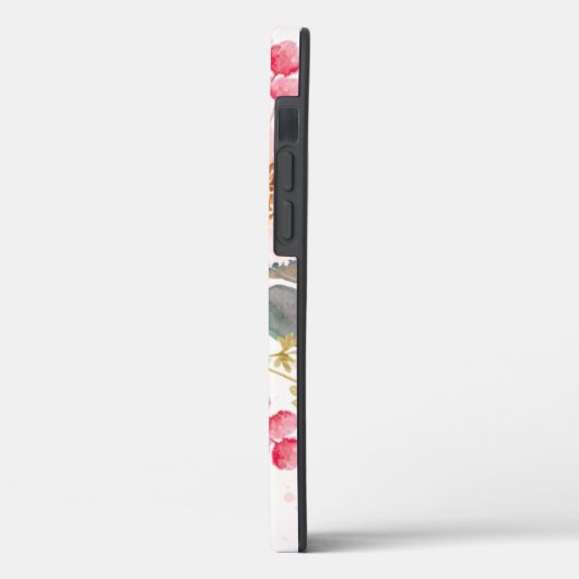 Coques Case-Mate iPhone Aquarelle rose Fleurs de Jardin (Verso / Gauche)