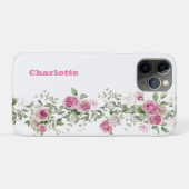 Coques Case-Mate iPhone Aquarelle rose floral (Dos (Horizontal))