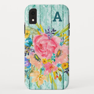 Case-Mate iPhone Case Aquarelle Rose Floral Spray avec initial