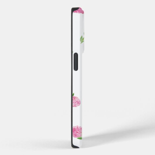 Coques Case-Mate iPhone Aquarelle rose Hydrangée Monogramme (Verso / Droite)