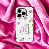Coques Case-Mate iPhone Aquarelle rose Hydrangée Monogramme