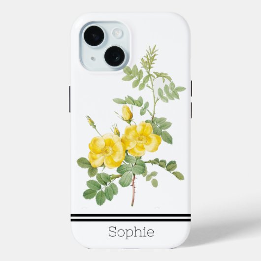 Coques Case-Mate iPhone Aquarelle rose jaune personnalisée (Verso)