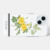 Coques Case-Mate iPhone Aquarelle rose jaune personnalisée (Verso (horizontal))