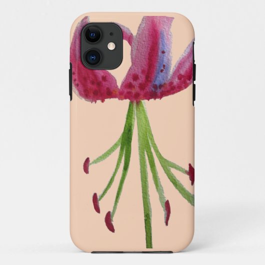 Coques Case-Mate iPhone Aquarelle rose Lily art floral moderne (Dos)