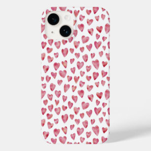 Coque Pour iPhone 14 Aquarelle rose mignonne Coeur d'amour