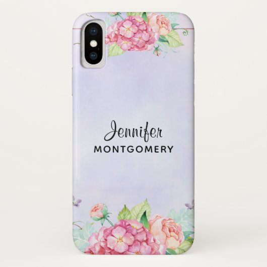 Coques Case-Mate iPhone Aquarelle rose moderne Floral (Dos)