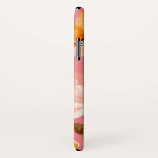 Coques Case-Mate iPhone Aquarelle rose monogramme (Dos/Droite)