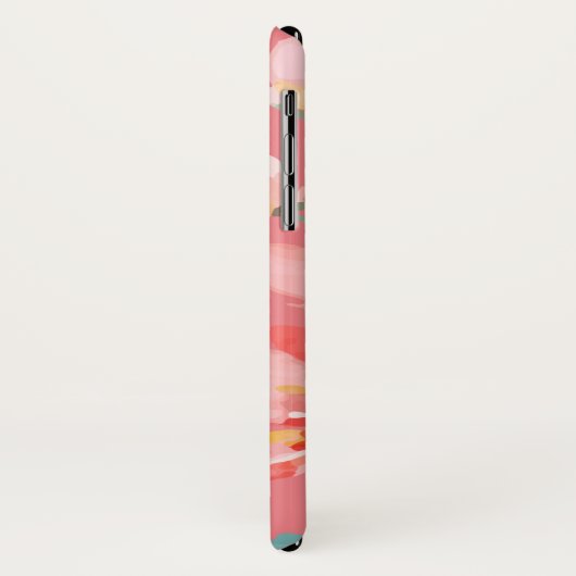 Coques Case-Mate iPhone Aquarelle rose monogramme (Dos/Gauche)