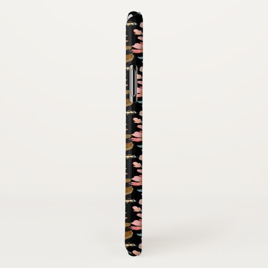 Coques Case-Mate iPhone Aquarelle rose monogramme (Dos/Droite)