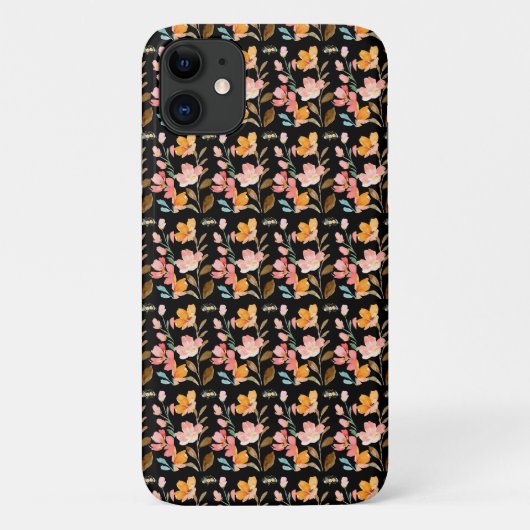 Coques Case-Mate iPhone Aquarelle rose monogramme (Dos)