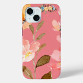Coques Case-Mate iPhone Aquarelle rose monogramme (Verso)