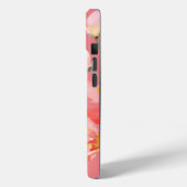 Coques Case-Mate iPhone Aquarelle rose monogramme (Verso / Gauche)