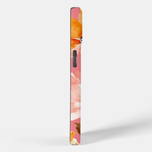 Coques Case-Mate iPhone Aquarelle rose monogramme (Verso / Droite)
