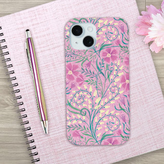 Coque Pour iPhone 15 aquarelle rose motif floral