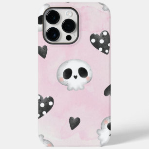 Coque Pour Pour iPhone 14 Pro Max Aquarelle rose Noir Cute Halloween