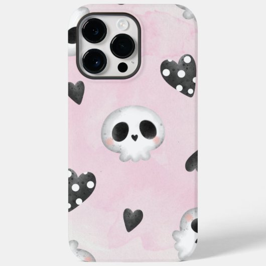 Coques Case-Mate iPhone Aquarelle rose Noir Cute Halloween (Verso)