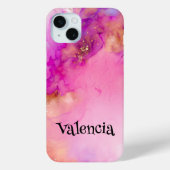 Coques Case-Mate iPhone Aquarelle rose pâle Romance Nom personnalisé (Verso)