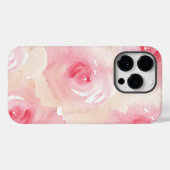 Coques Case-Mate iPhone Aquarelle rose Peach Floral (Verso (horizontal))