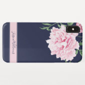 Coques Case-Mate iPhone Aquarelle rose Peony Nom de la marine florale (Dos (Horizontal))
