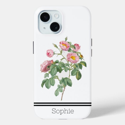 Coques Case-Mate iPhone Aquarelle rose personnalisée (Verso)