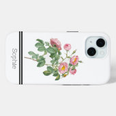 Coques Case-Mate iPhone Aquarelle rose personnalisée (Verso (horizontal))