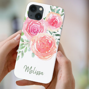 Case-Mate iPhone Case Aquarelle rose personnalisée Floral