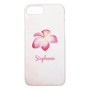 Coque iPhone 7 Aquarelle rose Sunset Plumeria