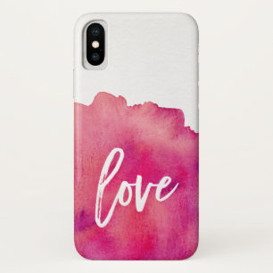 Coque Case-Mate Pour iPhone Aquarelle rose tendance Aimer la typographie