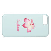 Coques Case-Mate iPhone Aquarelle rose tropicale Plumeria (Dos (Horizontal))