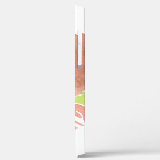 Coques Case-Mate iPhone Aquarelle Rose vert rose pâle Monogramme (Verso / Gauche)