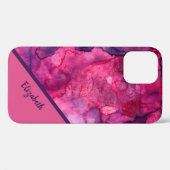 Coques Case-Mate iPhone Aquarelle rose violet élégant Personnalisez (Verso (horizontal))