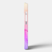 Coques Case-Mate iPhone Aquarelle rose violet monogramme (Verso / Gauche)