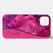 Coques Case-Mate iPhone Aquarelle rose-violet personnalisée (Verso (horizontal))