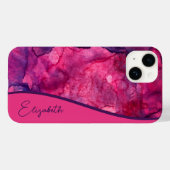 Coques Case-Mate iPhone Aquarelle rose-violet personnalisée (Verso (horizontal))