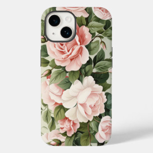 Coque Pour iPhone 14 Aquarelle Roses roses