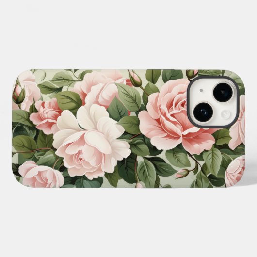 Coques Case-Mate iPhone Aquarelle Roses roses (Verso (horizontal))