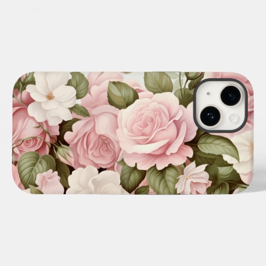 Coques Case-Mate iPhone Aquarelle Roses roses (Verso (horizontal))