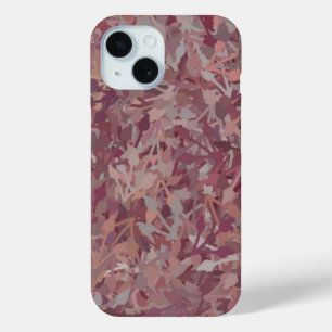 Coque Pour iPhone 15 Aquarelle rouge Brown gris de luxe Art Abstrait