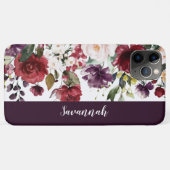 Coques Case-Mate iPhone Aquarelle rouge violet rose rose de l'eau Monogram (Dos (Horizontal))