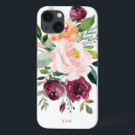 Case-Mate iPhone Case Aquarelle rustique Botanique avec Monogramme<br><div class="desc">Magnifiquement féminin au charme rustique, ce design botanique présente un bouquet de roses aquarelles, des fleurs mixtes et de la verdure dans un coloris tendance de bordeaux, rose et orange rougeâtre avec verdure. Un modèle de texte est inclus pour personnaliser cette conception avec vos initiales monographiques, nom ou autre texte...</div>