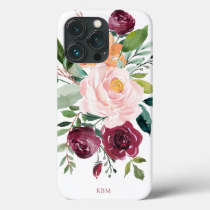 Case-Mate iPhone Case Aquarelle rustique Botanique avec Monogramme