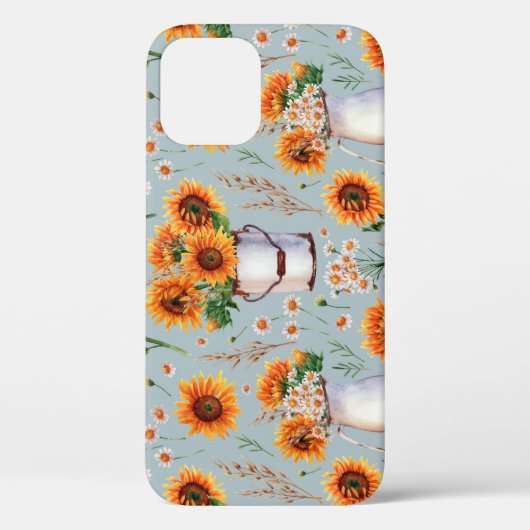 Coques Case-Mate iPhone Aquarelle Rustique Sunny, Motif sans couture. (Verso)