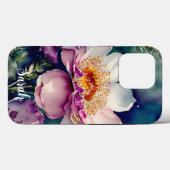 Coques Case-Mate iPhone Aquarelle rustique violet et fleurs blanches (Verso (horizontal))
