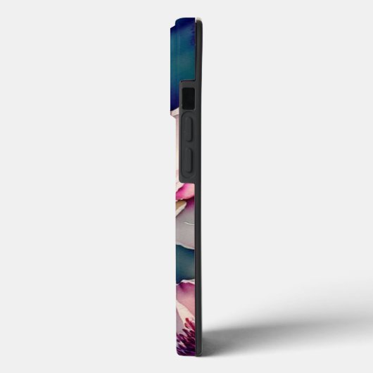 Coques Case-Mate iPhone Aquarelle rustique violet et fleurs blanches (Verso / Gauche)