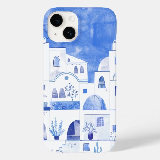 Coques Case-Mate iPhone Aquarelle Santorin (Verso)