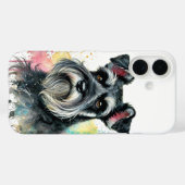 Coques Case-Mate iPhone Aquarelle Schnauzer (Verso (horizontal))
