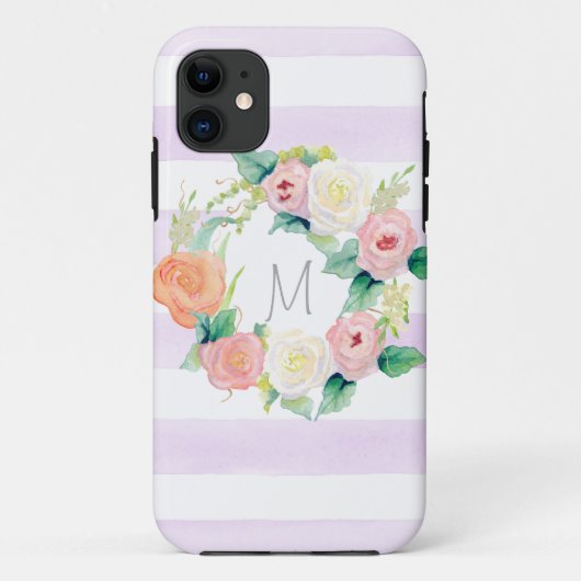 Coques Case-Mate iPhone Aquarelle simple moderne Roses floraux (Dos)