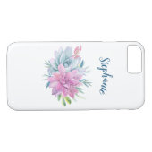 Coques Case-Mate iPhone Aquarelle Succulente personnalisée (Dos (Horizontal))