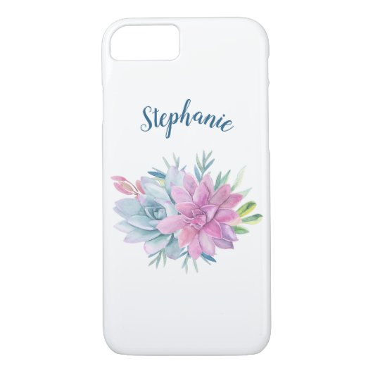 Coques Case-Mate iPhone Aquarelle Succulente personnalisée (Dos)